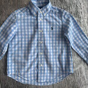 White and blue plaid Ralph Lauren